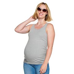 Womens Grey Maternity Tops, Clothing