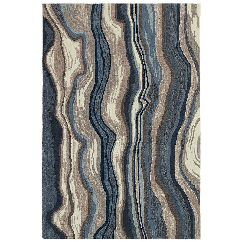 Liora Manne Soho Safari Stripe Indoor Rug, Blue, 8X11.5 Ft