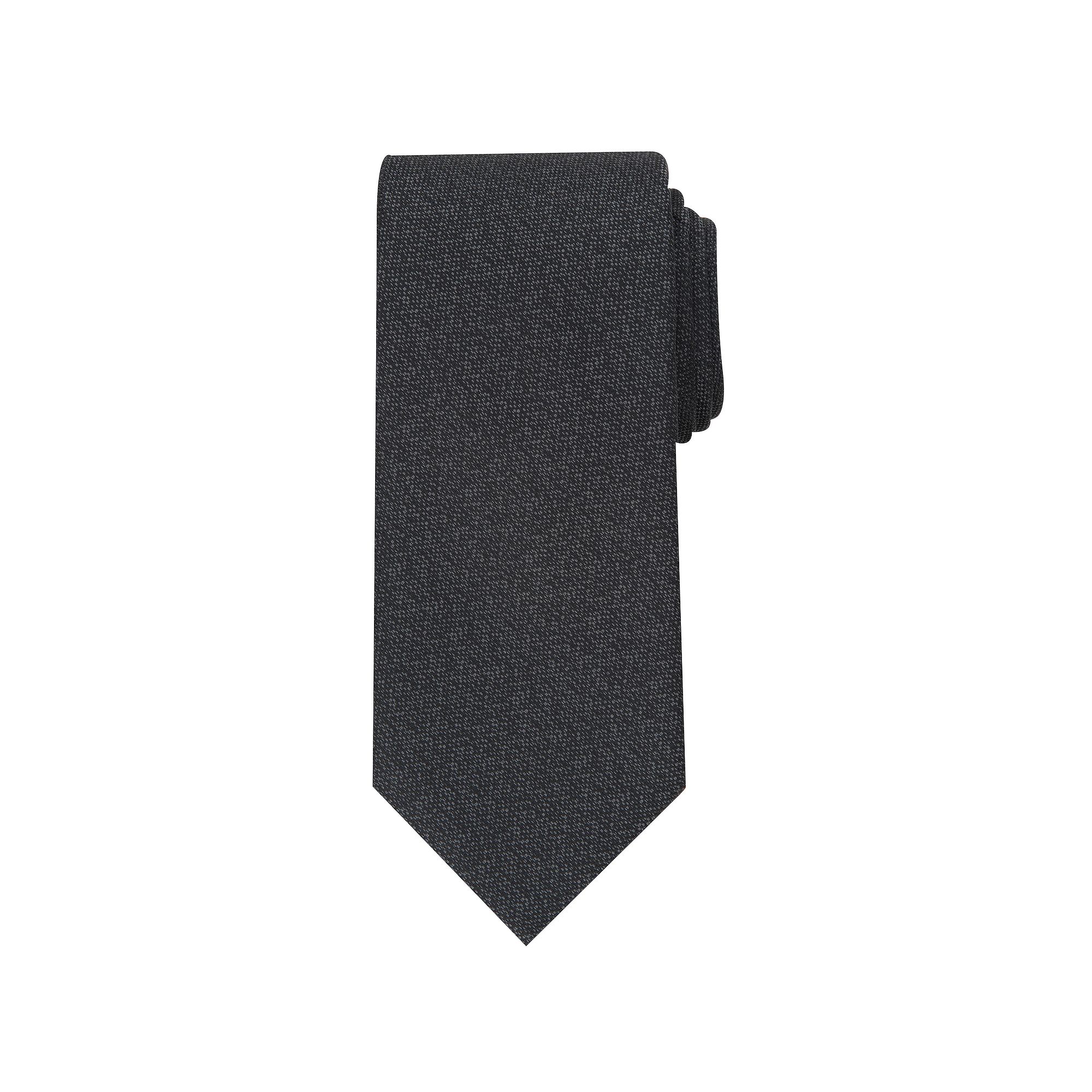 Mens Bespoke Solid Tie, Black Abbott