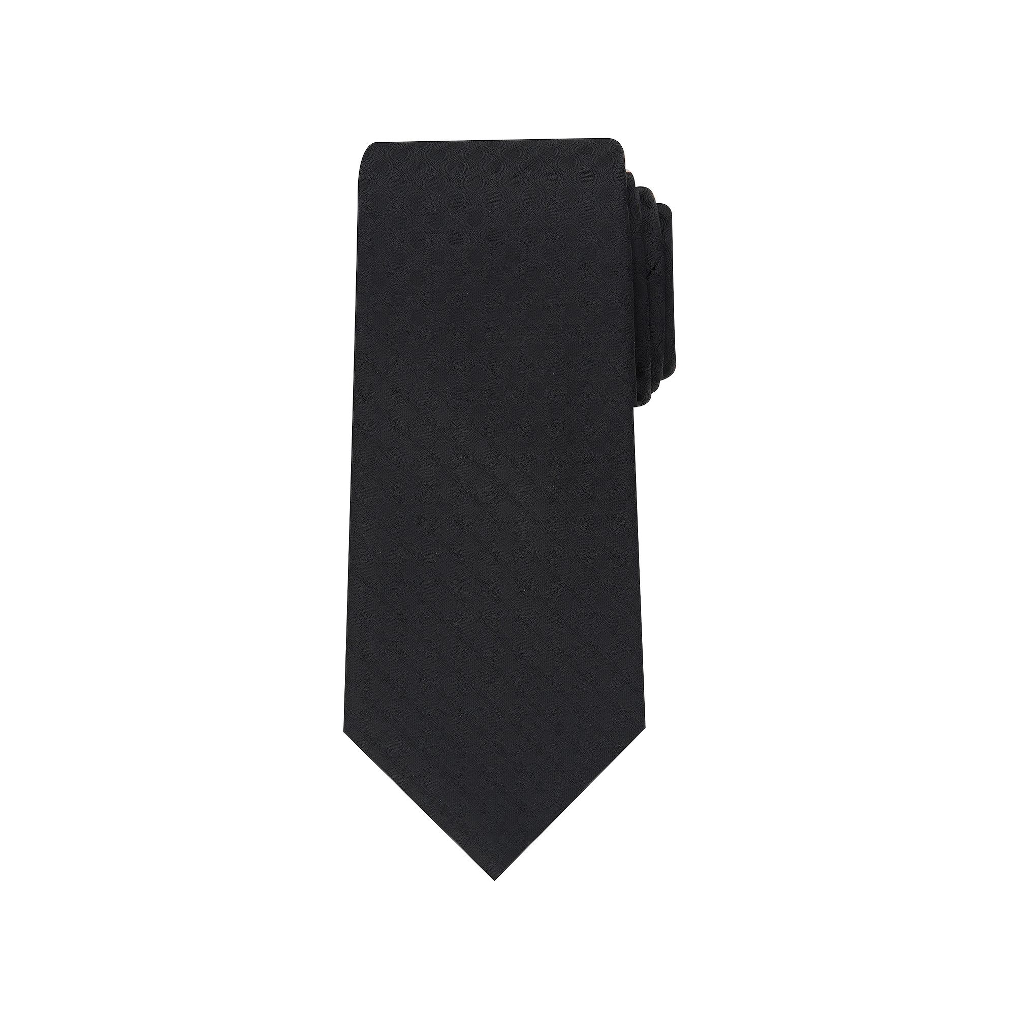 Mens Bespoke Solid Tie, Black Conway