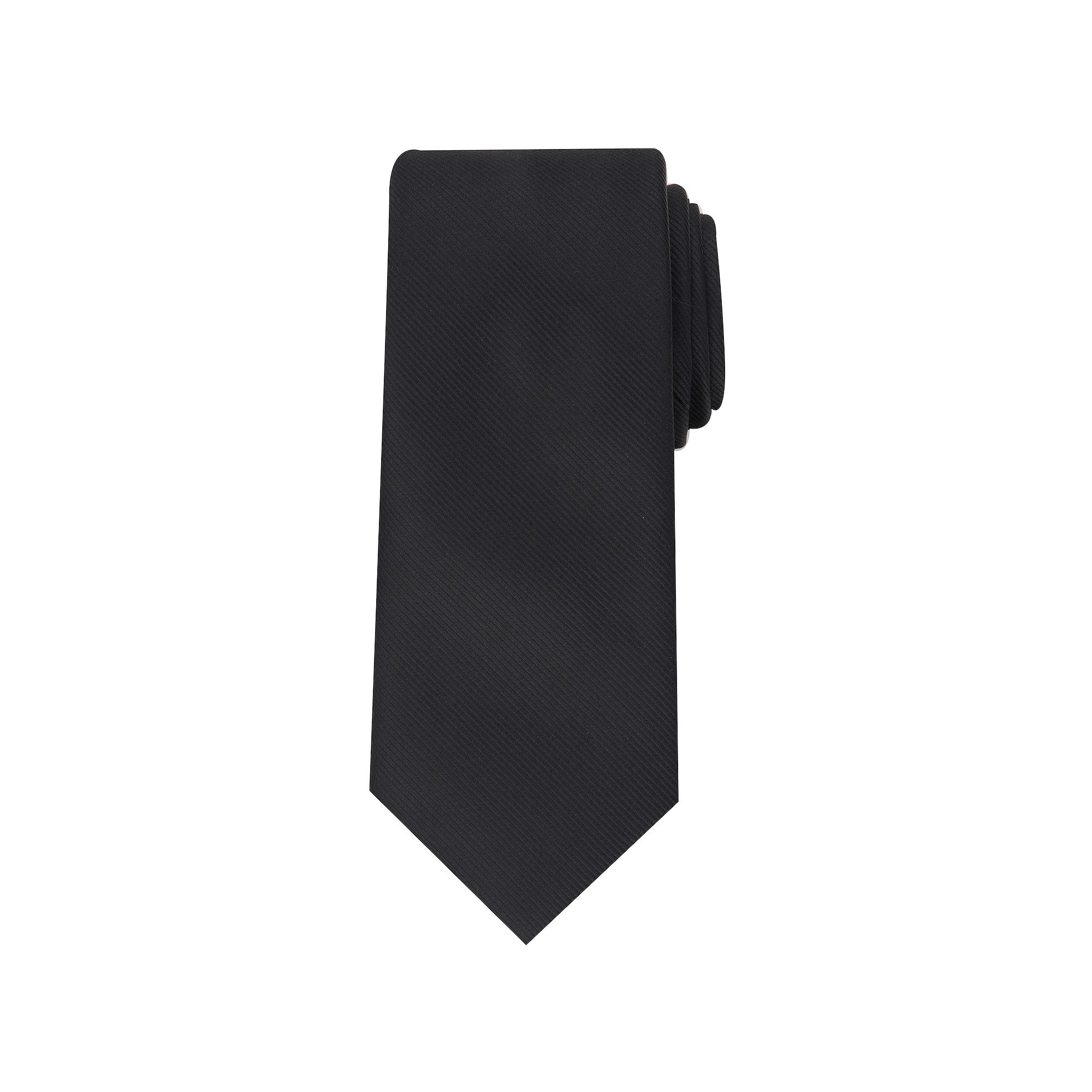 Mens Bespoke Solid Tie, Black Deerfield