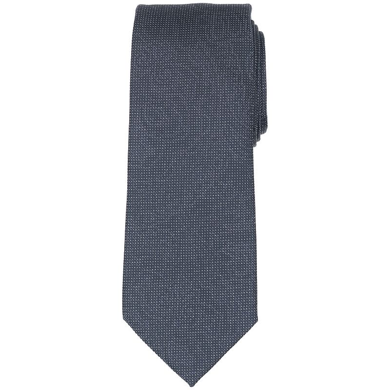 Men's Bespoke Solid Tie, Black Gale Grey