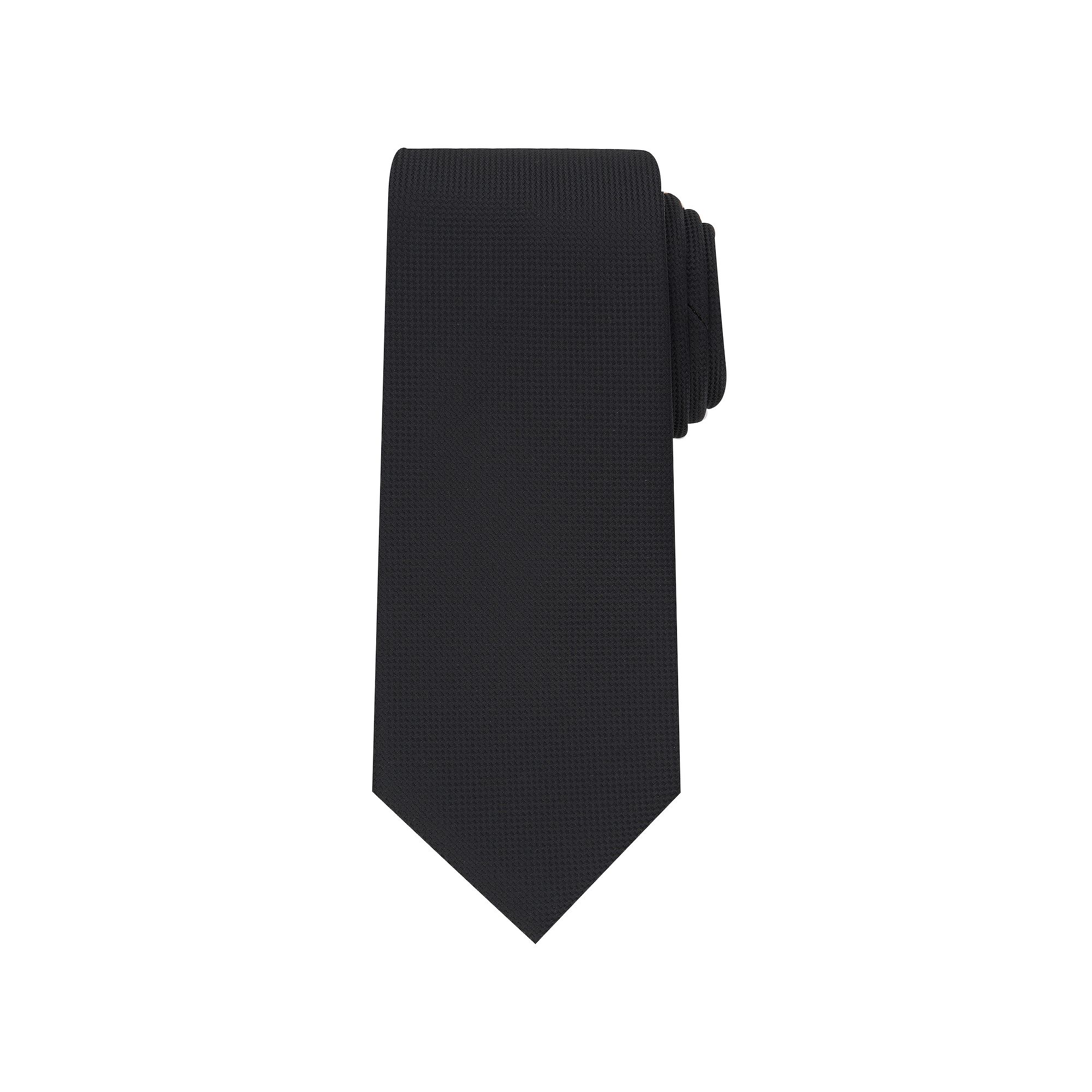 Mens Bespoke Solid Tie, Black Oxford