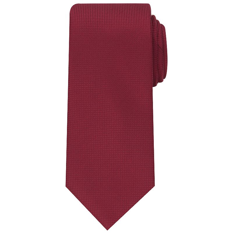 Men's Bespoke Solid Tie, Red Oxford