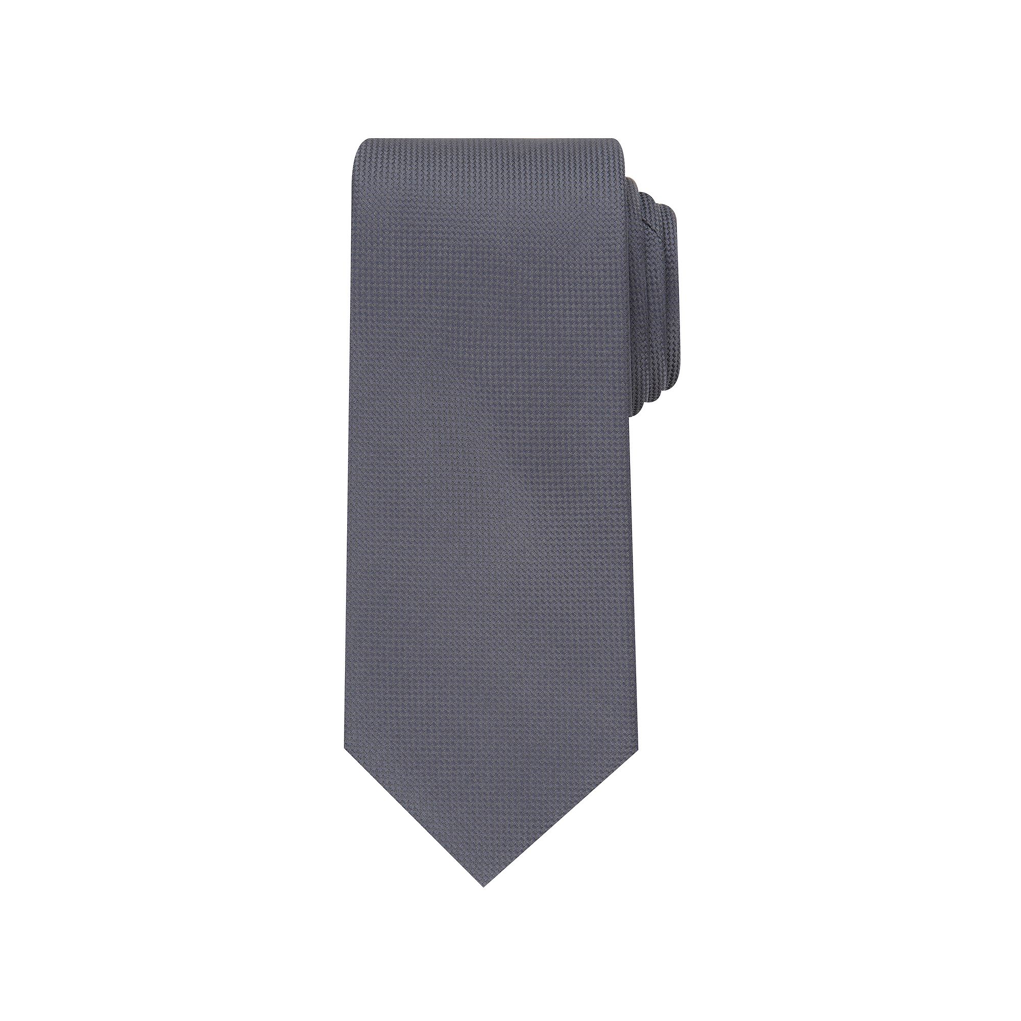 Mens Bespoke Solid Tie, Grey Oxford