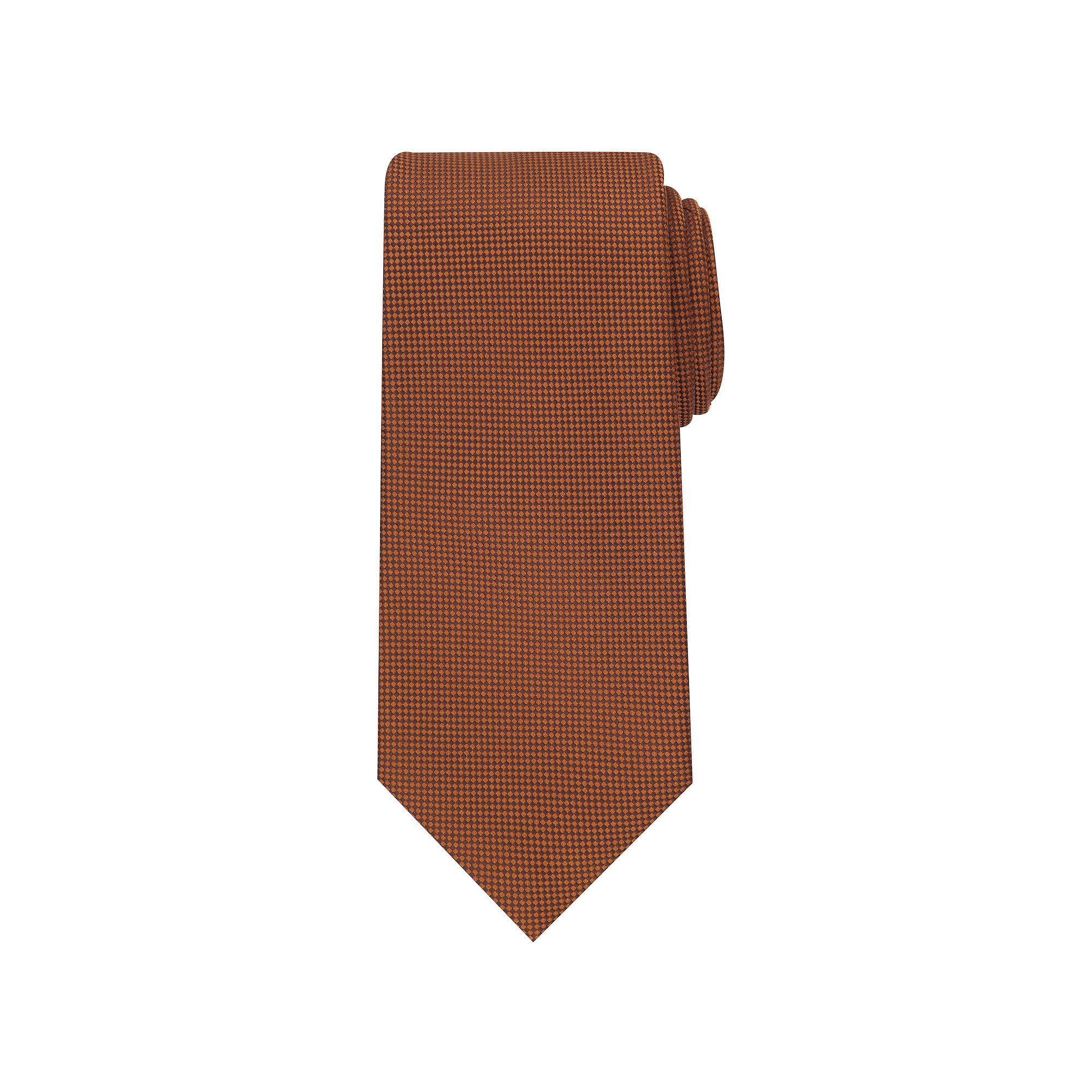 Mens Bespoke Solid Tie, Brown Oxford