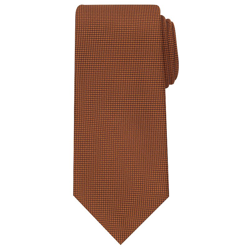 Men's Bespoke Solid Tie, Brown Oxford