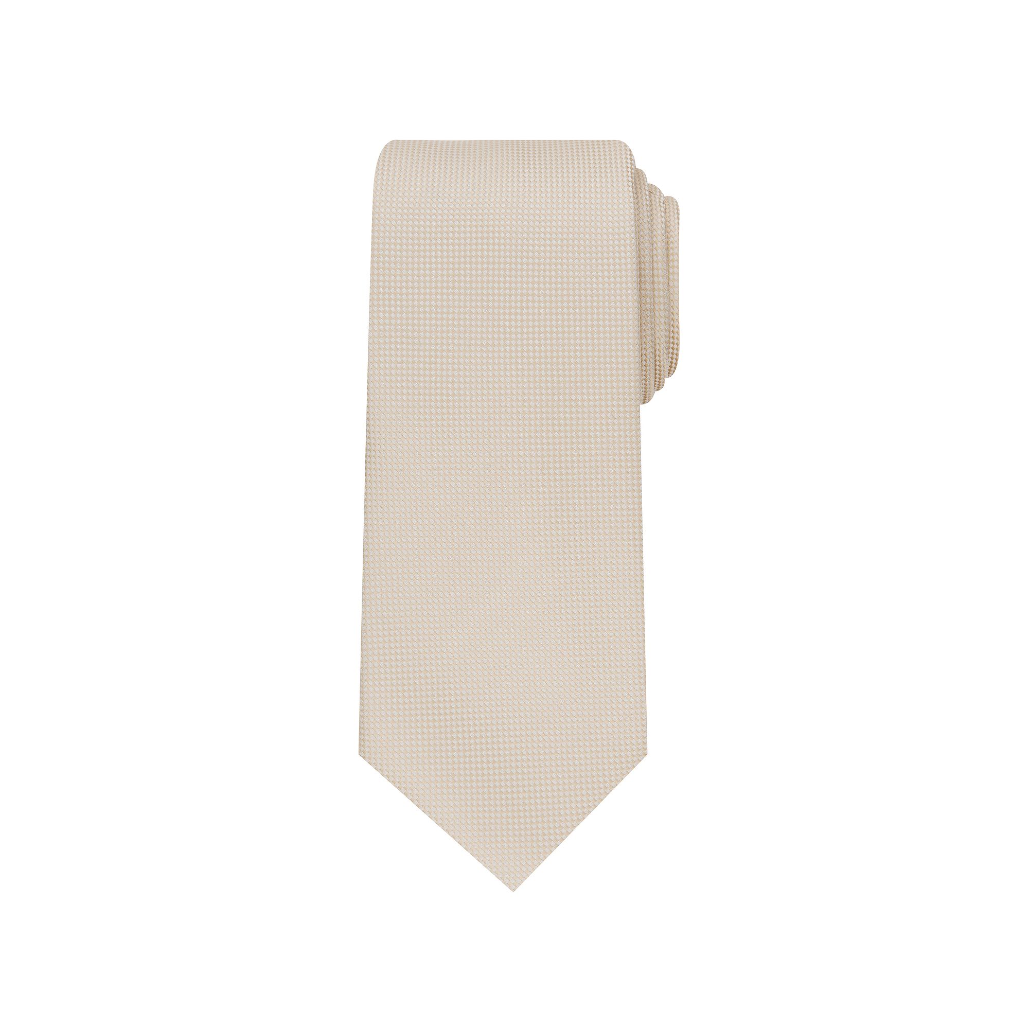 Mens Bespoke Solid Tie, Ivory Oxford