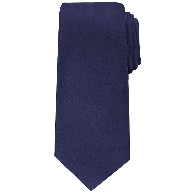 Men's Bespoke Solid Tie, Blue Sateen