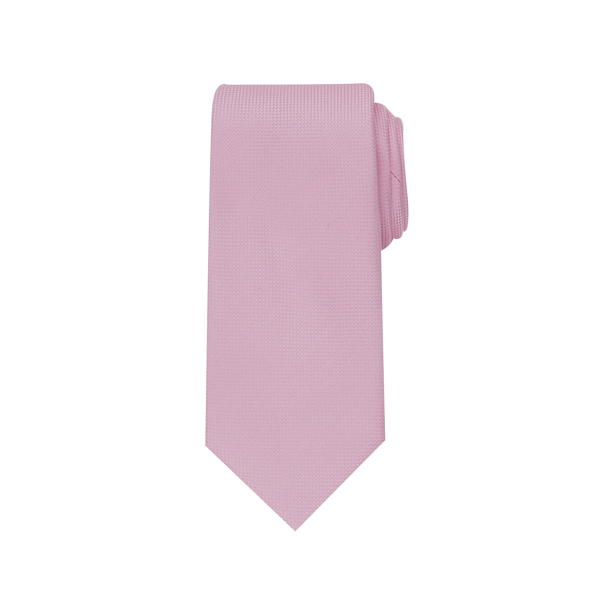 Mens Bespoke Solid Tie, Pink Oxford