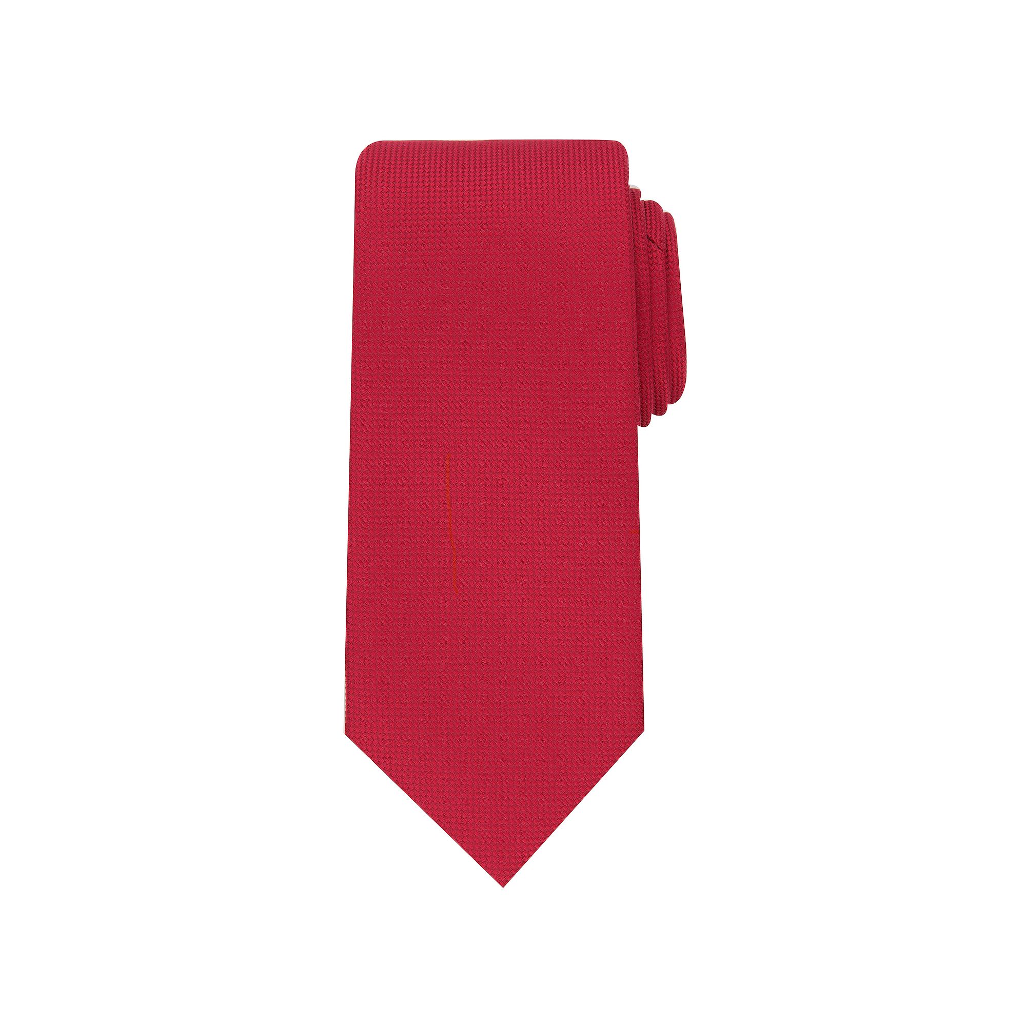 Mens Bespoke Solid Tie, Red Oxford