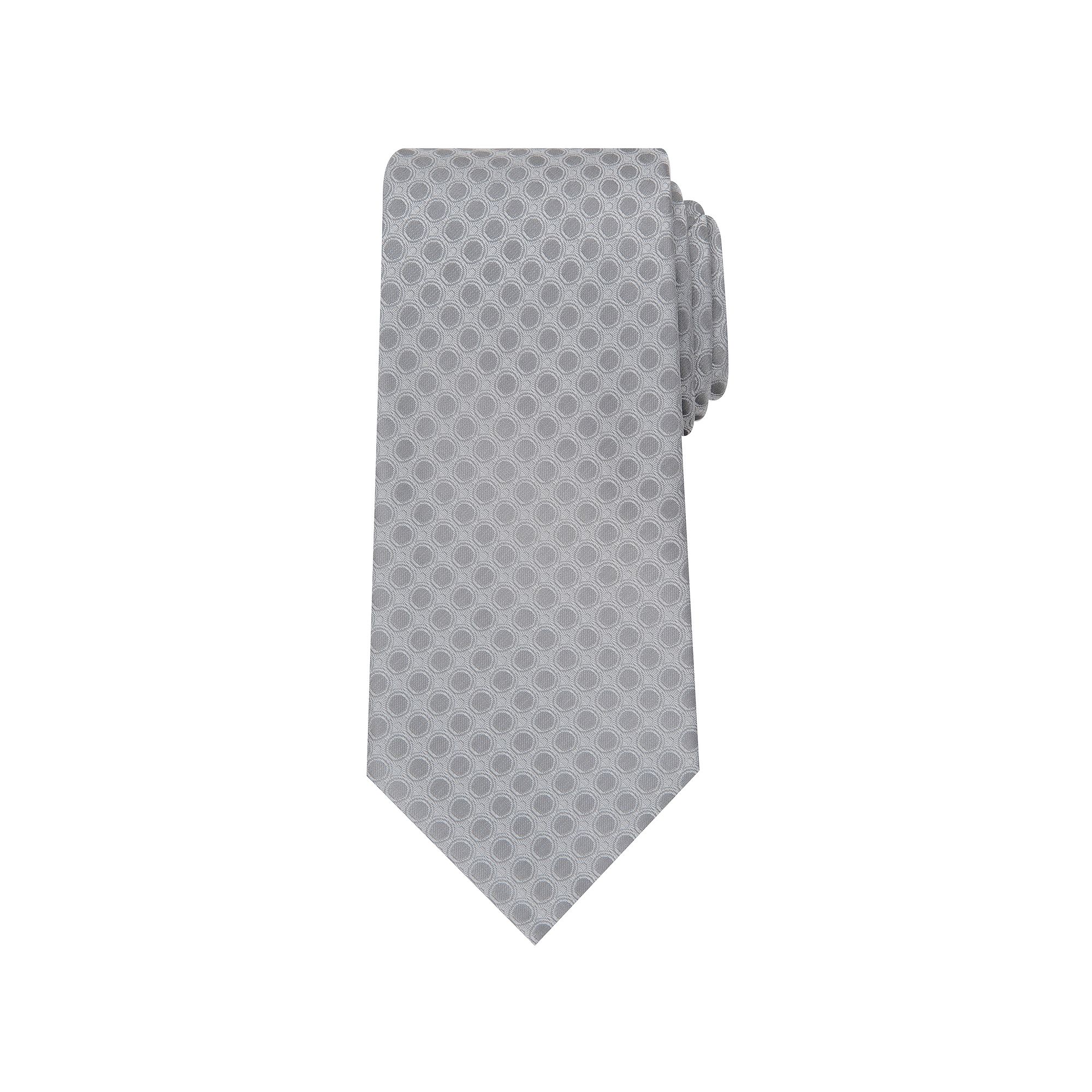 Mens Bespoke Solid Tie, Silver Conway