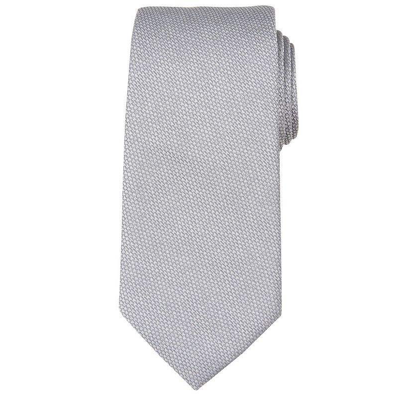 Men's Bespoke Solid Tie, Silver Park