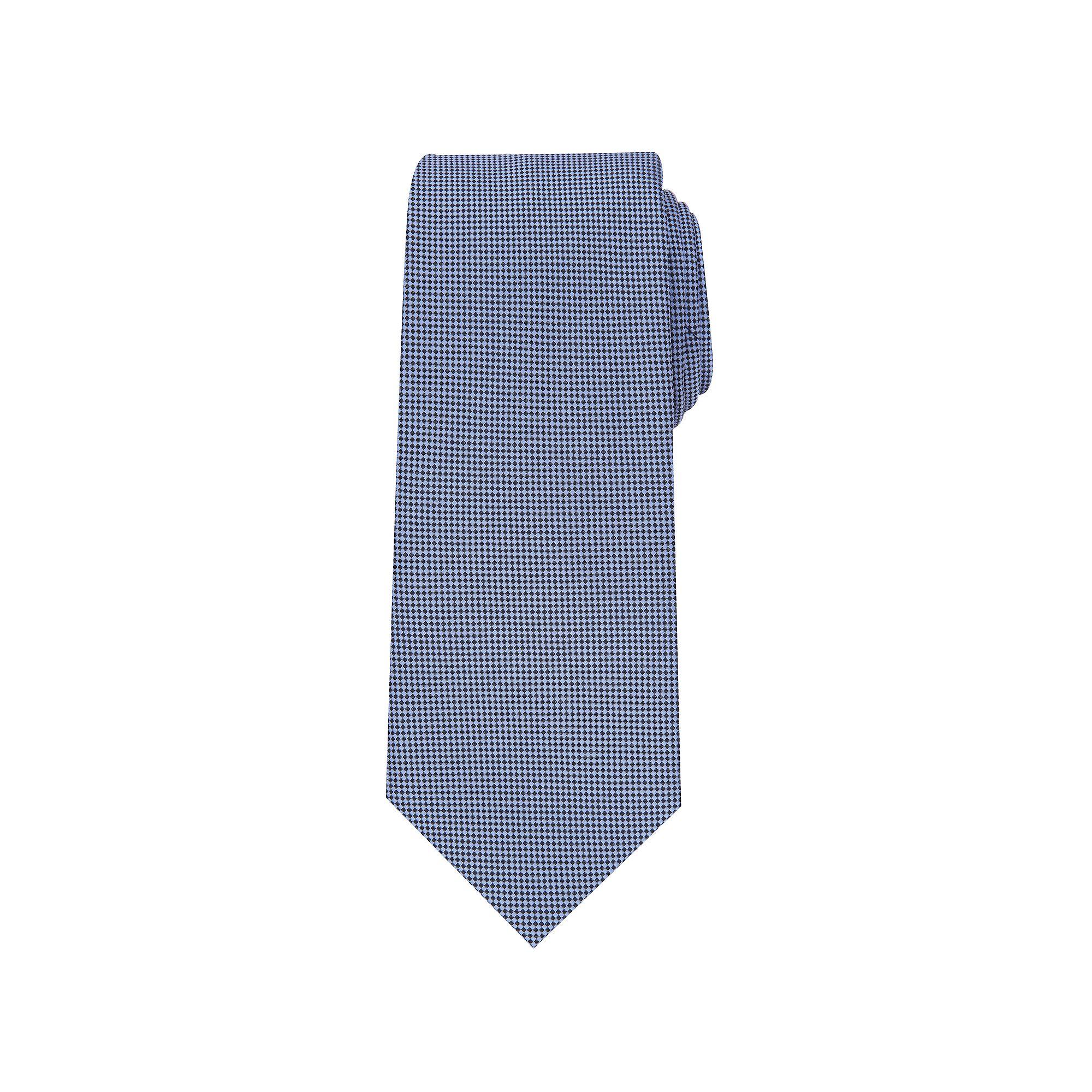Mens Bespoke Solid Tie, Blue Oxford