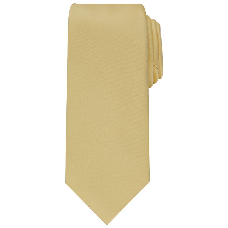 Men's Bespoke Solid Tie, Yellow Sateen