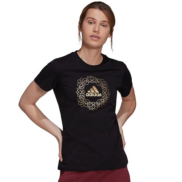 Black gold adidas t hot sale shirt