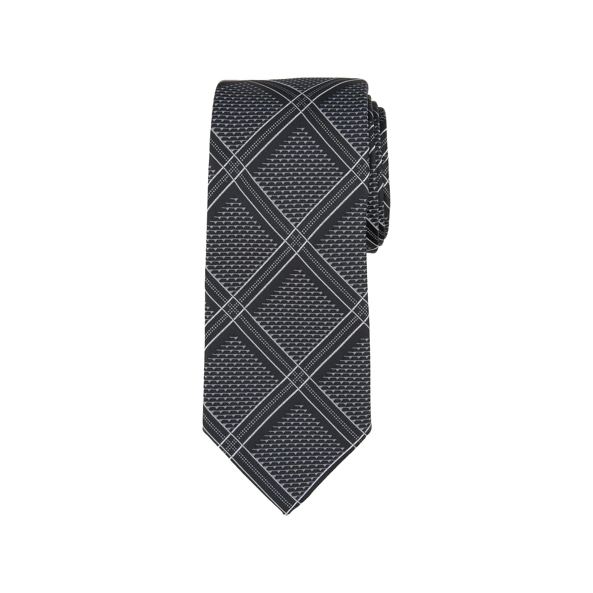 Mens Bespoke Patterned Tie, Black Conway