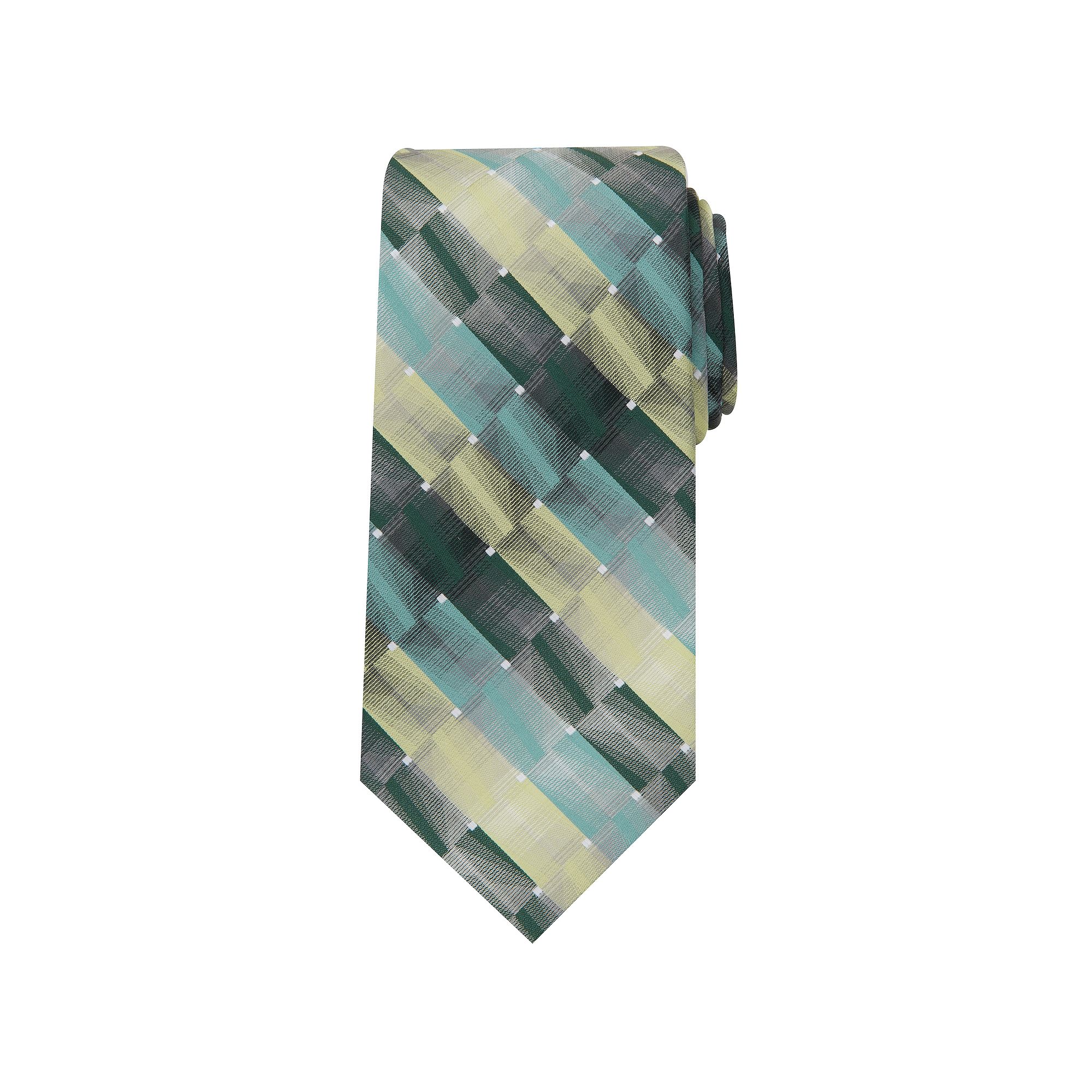 Mens Bespoke Geometric Tie, Green Murray Geo
