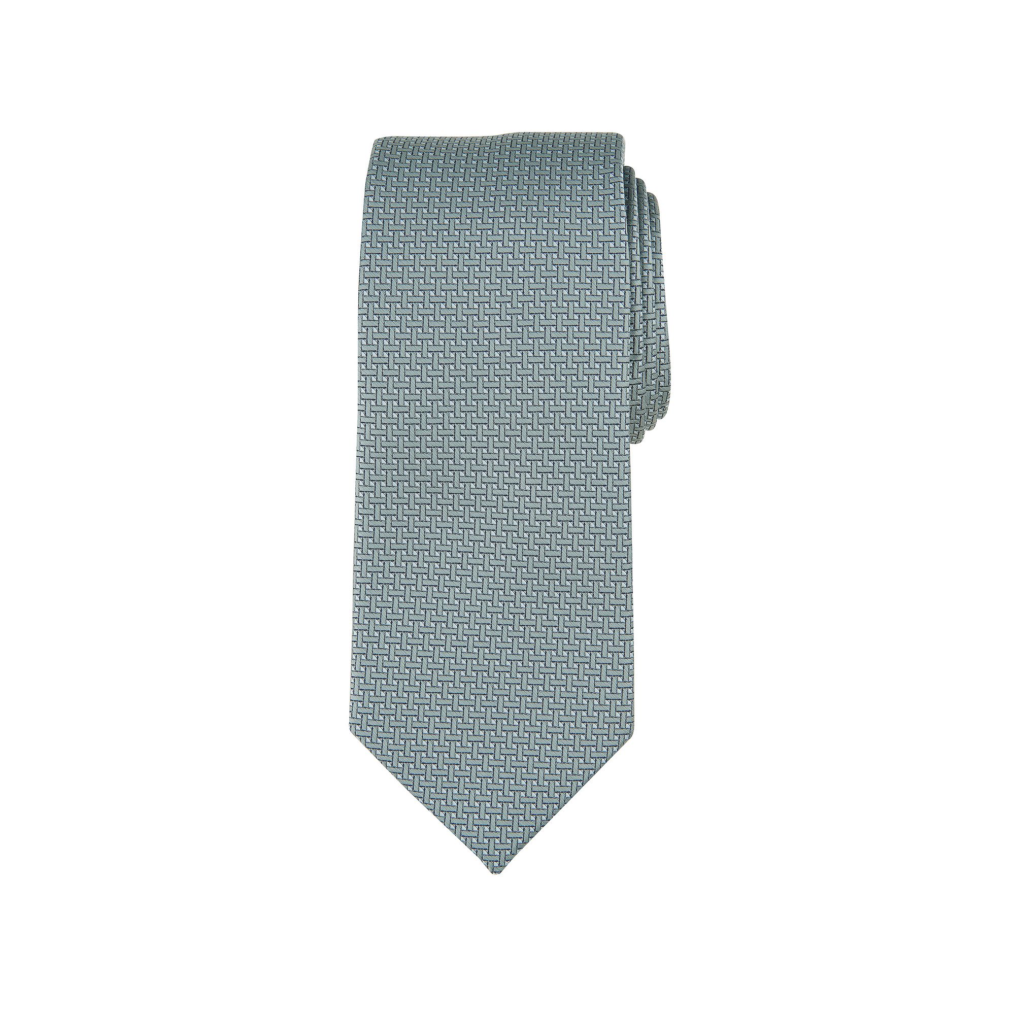 Mens Bespoke Geometric Tie, Green Stratton