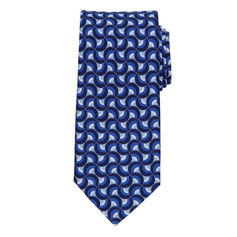 Mens Bespoke Geometric Tie, Blue