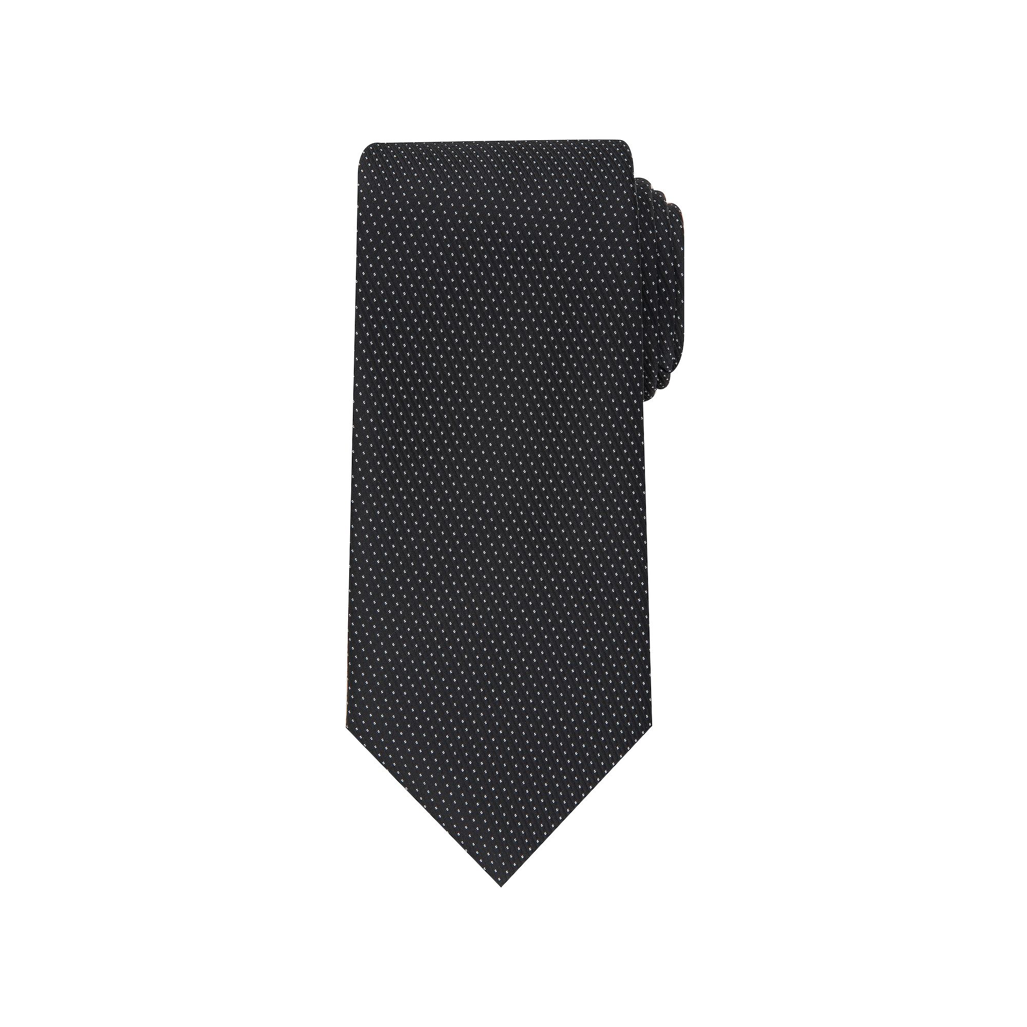 Mens Bespoke Patterned Tie, Black Reid Mini