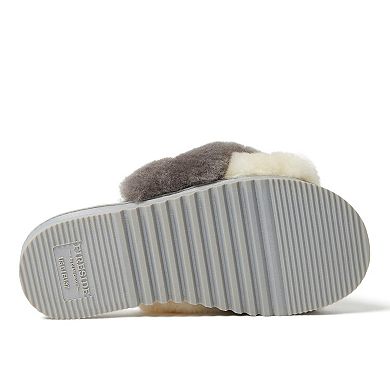 Fireside By Dearfoams New Castle Wool Cross-Band Women's Slide Slippers