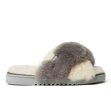 Fireside By Dearfoams New Castle Wool Cross-Band Women's Slide Slippers