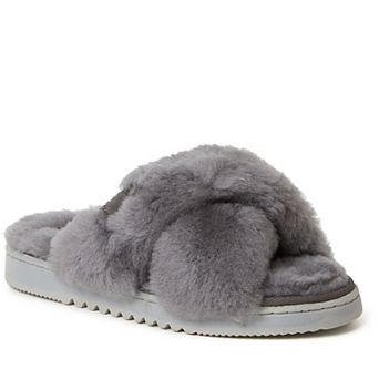 Fireside By Dearfoams New Castle Wool Cross-Band Women's Slide Slippers
