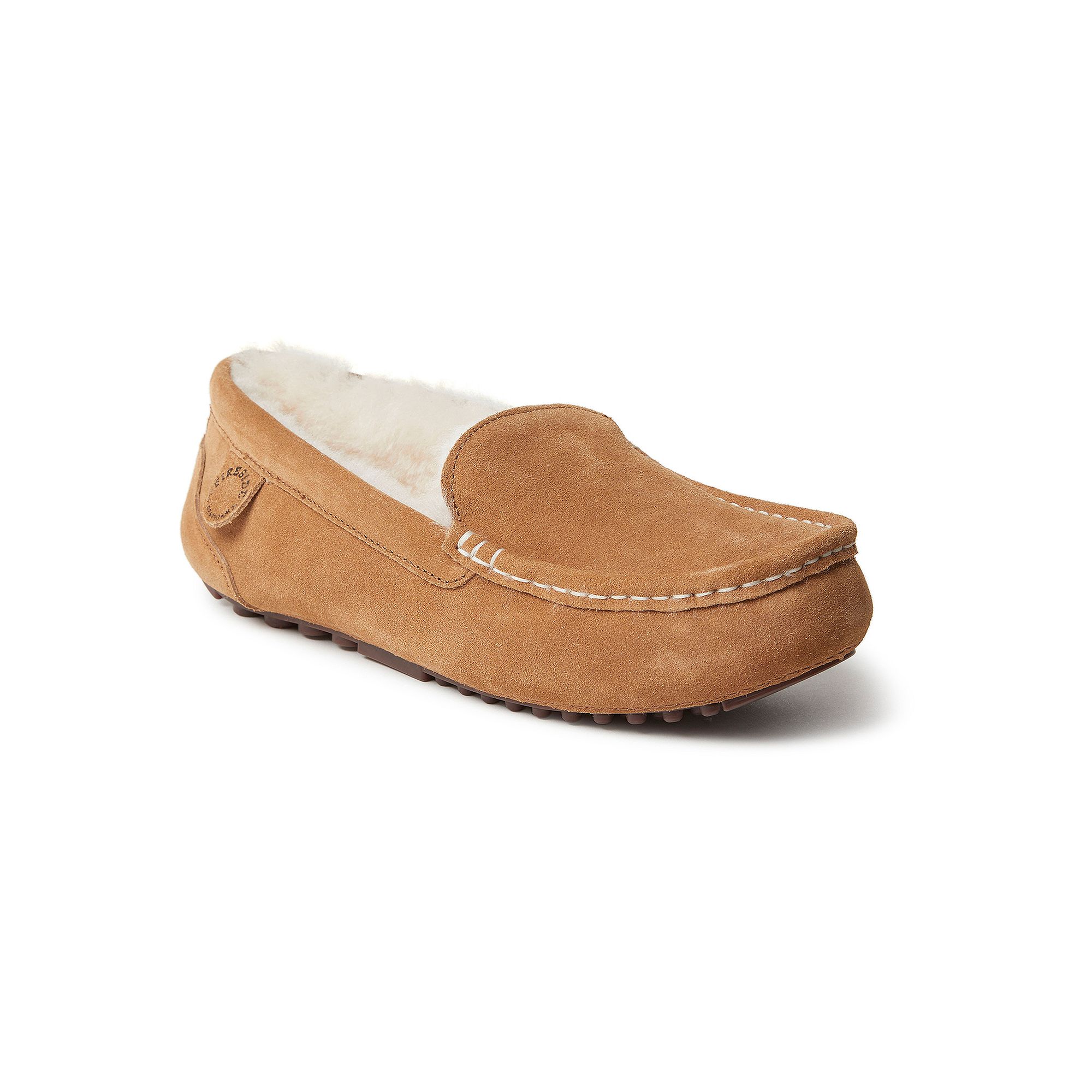 Fireside By Dearfoams Mel Wool-Lined Womens Moccasin Slippers, Size: 7 Wid