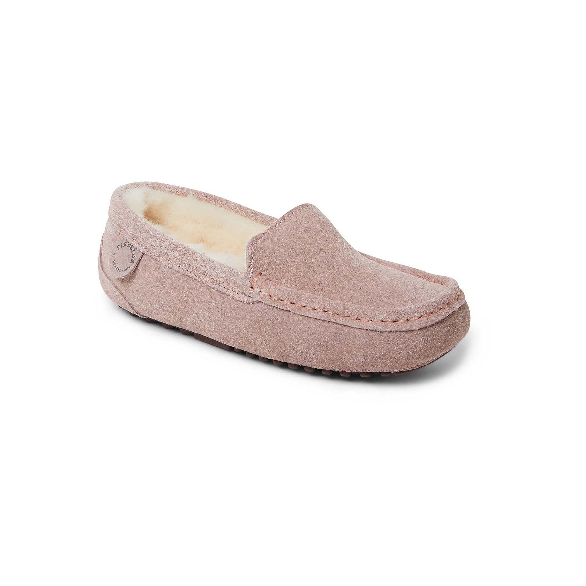 Fireside By Dearfoams Mel Wool-Lined Womens Moccasin Slippers, Size: 7 Wid