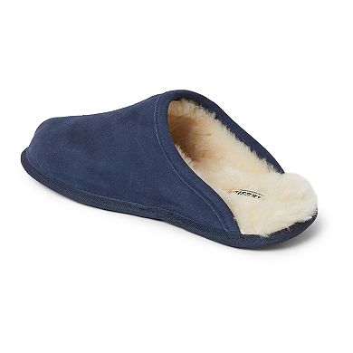 Fireside By Dearfoams Warwick Wool-Lined Men's Scuff Slippers