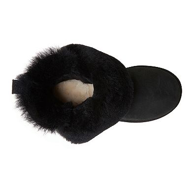 Fireside By Dearfoams Perth Wool-Lined Foldover Women's Boot Slippers