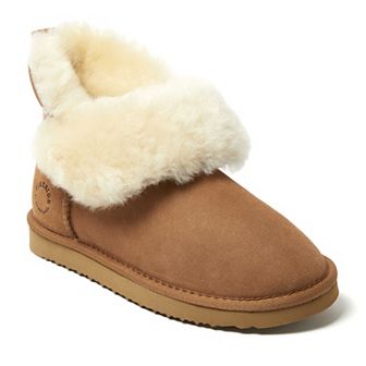 Fireside By Dearfoams Perth Wool-Lined Foldover Women's Boot Slippers