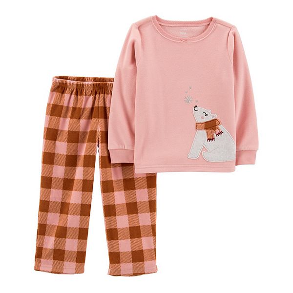 Toddler Girl Carter's Polar Bear Plaid Pajama Set