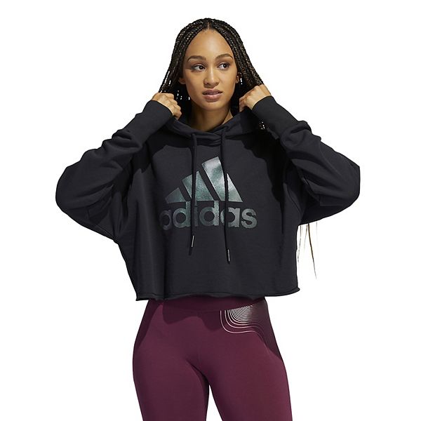 Womens adidas cropped on sale hoodie