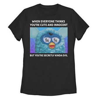 Juniors' Furby Secretly Kinda Evil Meme Tee