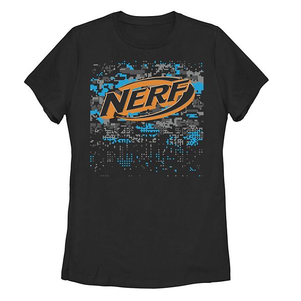 Juniors' Nerf Logo Glitch Camouflage Tee