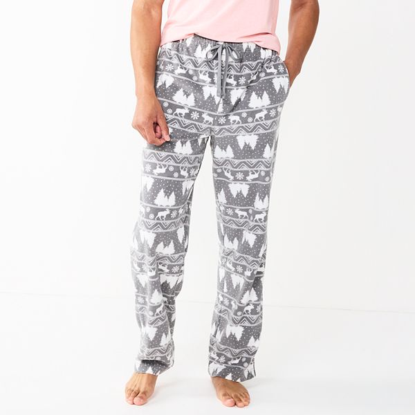 Mens Sonoma Goods For Life® Microfleece Pajama Pants - Grey Fair Isle (XL)