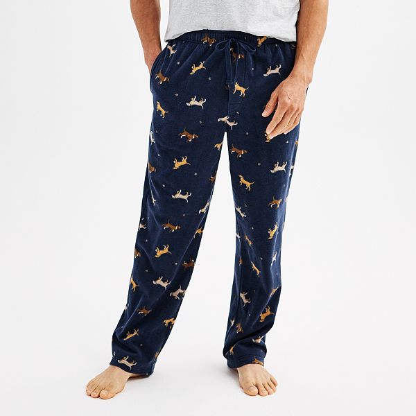 Mens Sonoma Goods For Life® Microfleece Pajama Pants - Navy Fetch (S)