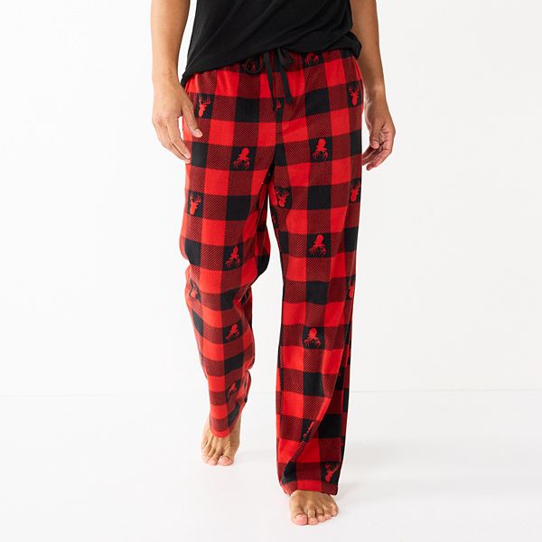 Mens Sonoma Goods For Life® Microfleece Pajama Pants - Red Buffalo Deer (XL)
