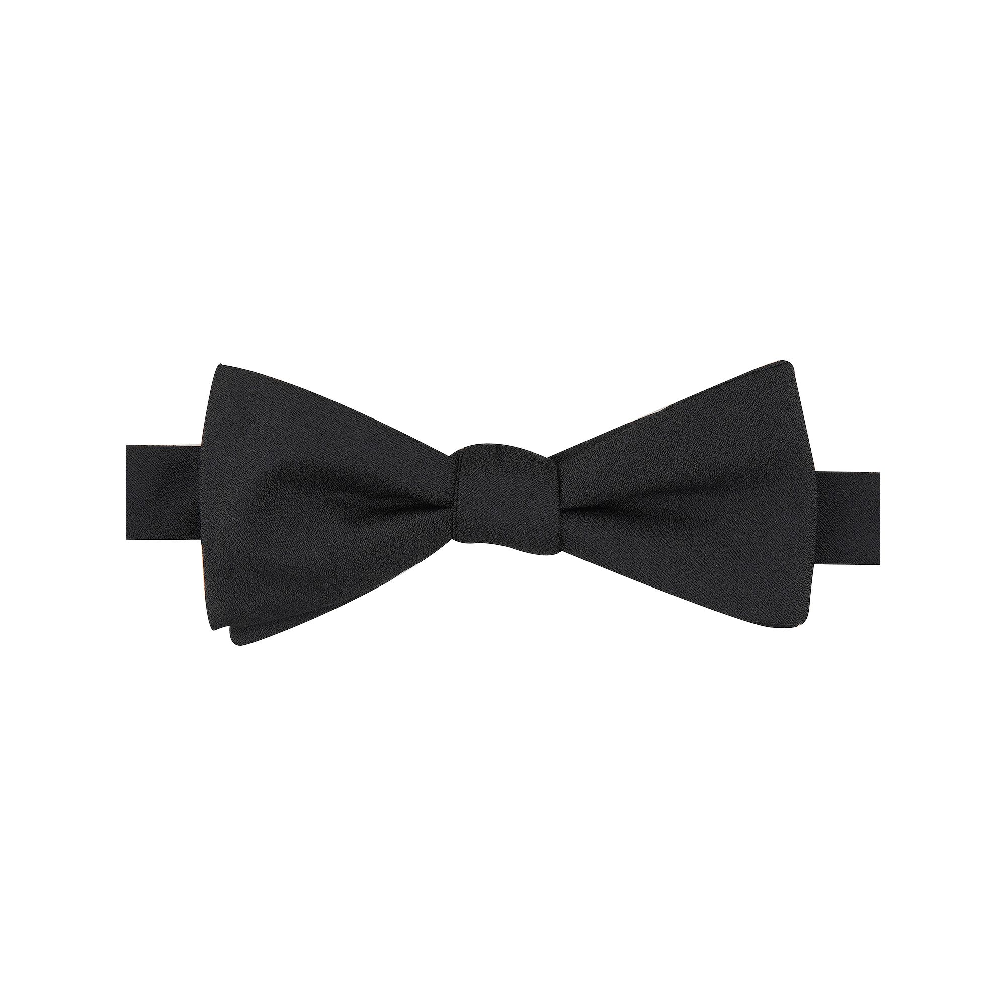 Mens Bespoke Pre-Tied Bow Tie, Black Bay Solid