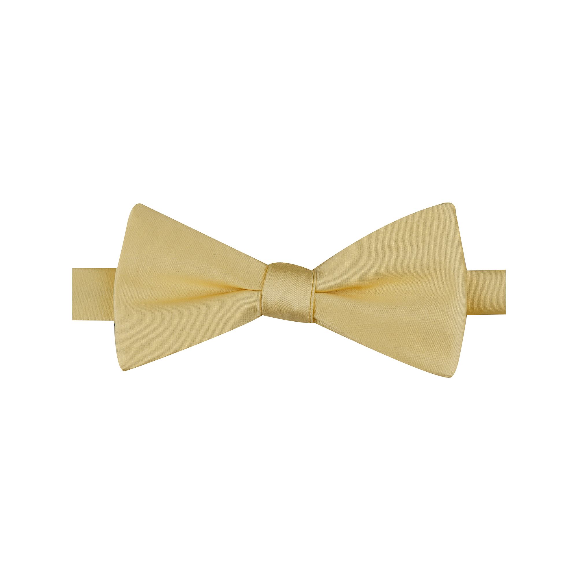 Mens Bespoke Pre-Tied Bow Tie, Yellow Sateen