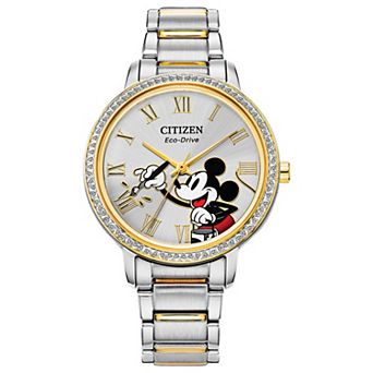 Disney's Mickey Mouse Women's Two Tone Stainless Steel Watch by Citizen Eco-Drive