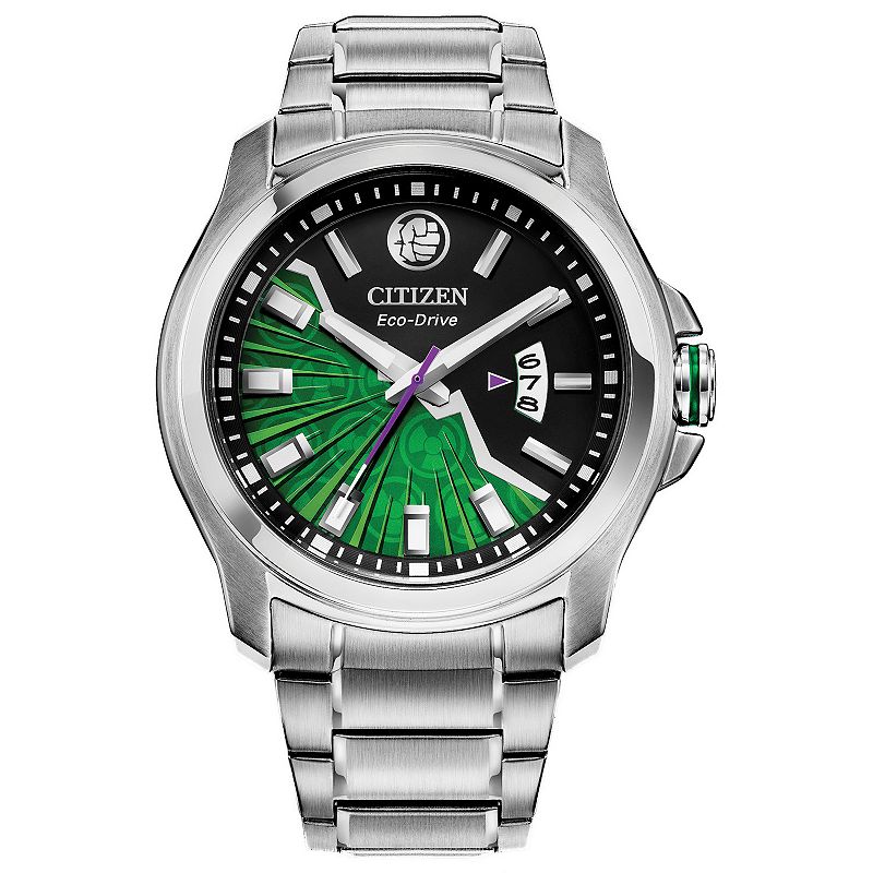Citizen Eco-Drive Men's Marvel Hulk Stainless Steel Watch, Size: Large, Silver Tone