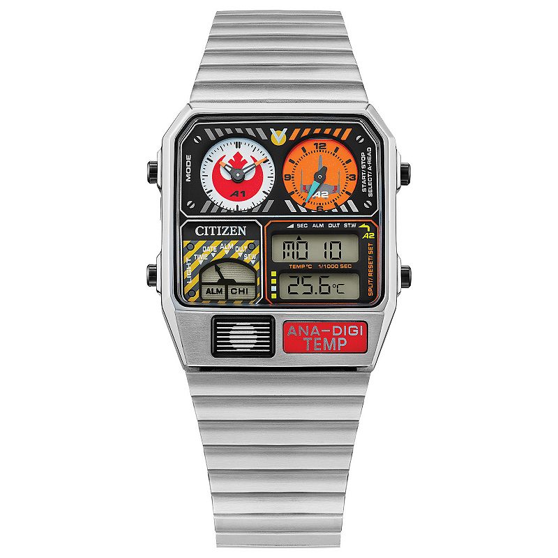 Citizen Eco-Drive Men's Star Wars Rebel Pilot Stainless Steel Watch, Size: Medium, Silver Tone