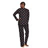 Women's Croft & Barrow® Textured Knit Henley Long Sleeve Pajama Top & Pajama Pants Sleep Set