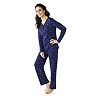 Women's Croft & Barrow® Textured Knit Henley Long Sleeve Pajama Top & Pajama Pants Set 