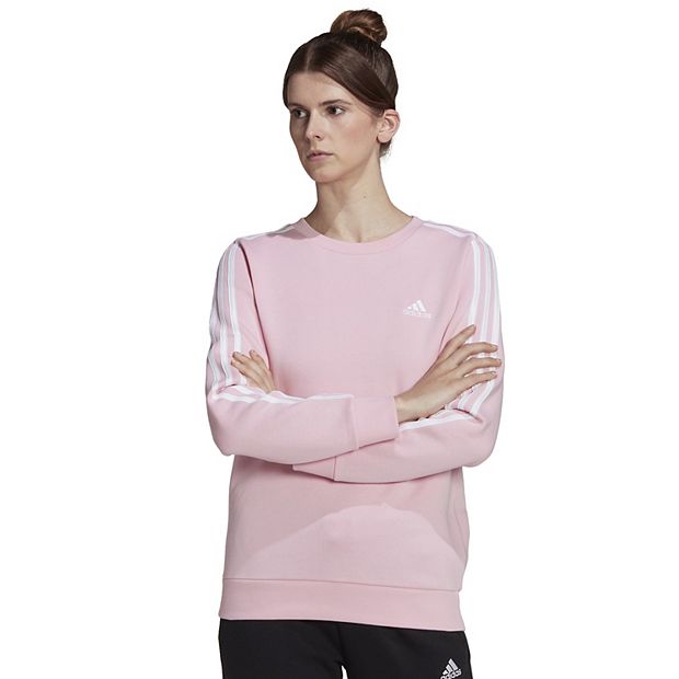 Adidas essential 3 stripe hot sale sweatshirt