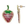 LC Lauren Conrad Gold Tone Threaded Strawberry Drop Earrings