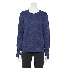 Womens Tek Gear Light Blue and Gray Long Sleeve Sweatshirt Half